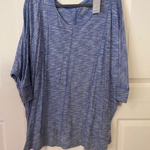 Lane Bryant 3/4 sleeve Blue casual tee, tag on, never worn